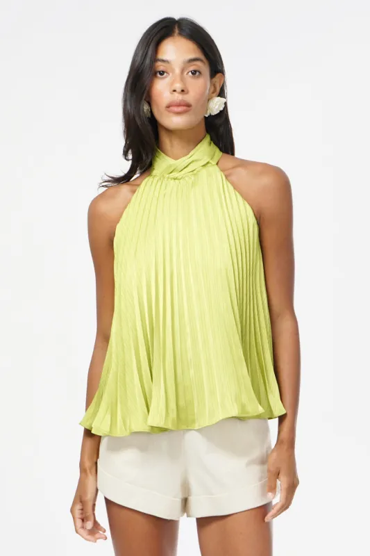 Halter Pleated Satin Top sold by Adelyn Rae