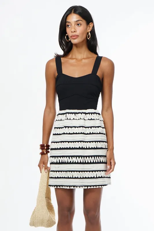 Bonnie Contrast Ribbon Blocked Mini Dress sold by Adelyn Rae