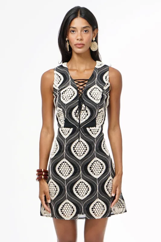 Naisha Embroidered Fit and Flare Mini Dress sold by Adelyn Rae