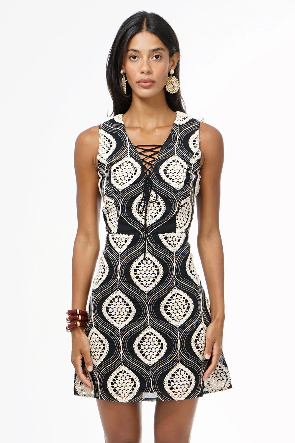 Naisha Embroidered Fit and Flare Mini Dress sold by Adelyn Rae