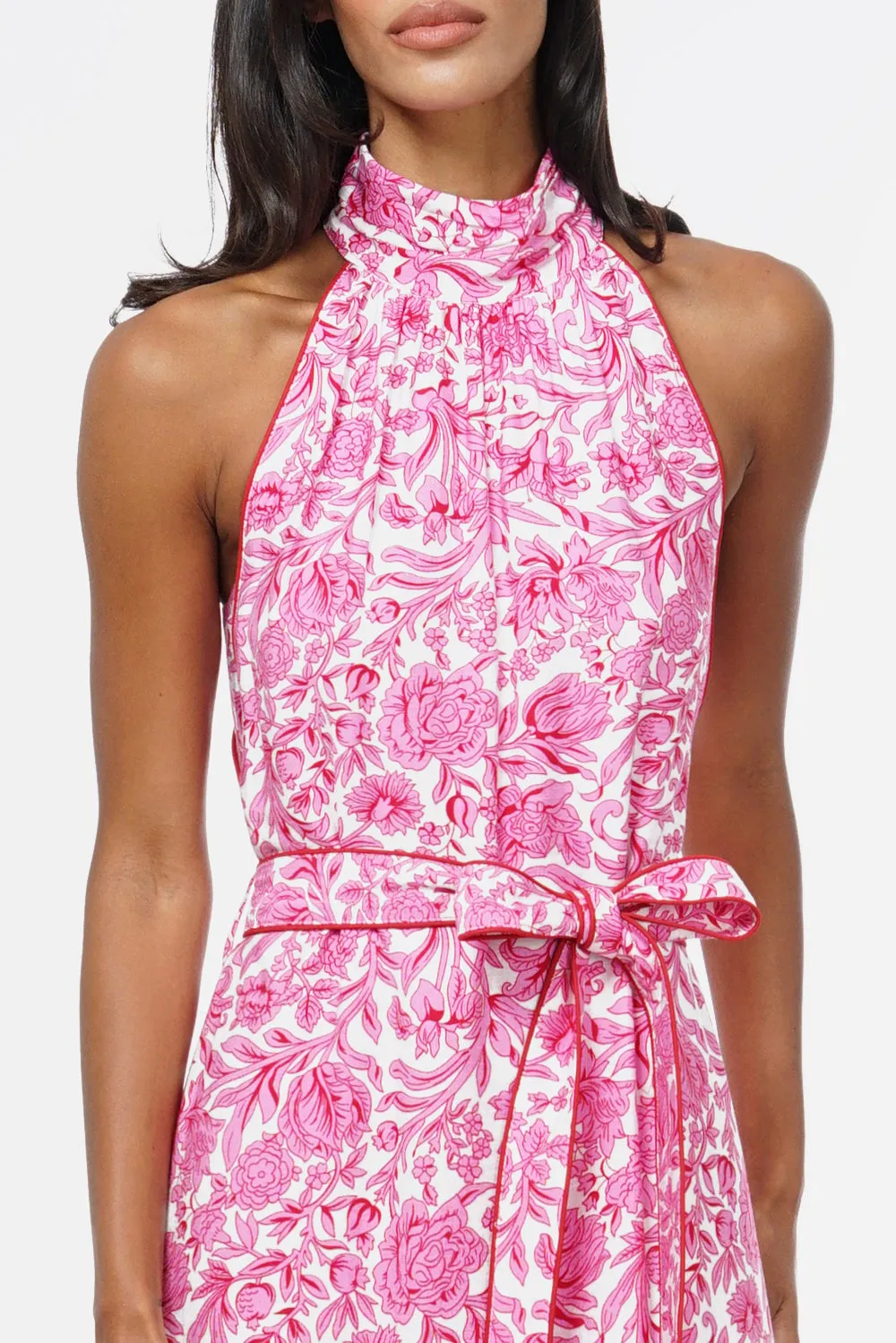 Maisy Floral Halter Neck Tie Printed Maxi Dress sold by Adelyn Rae product image thumbnail 4