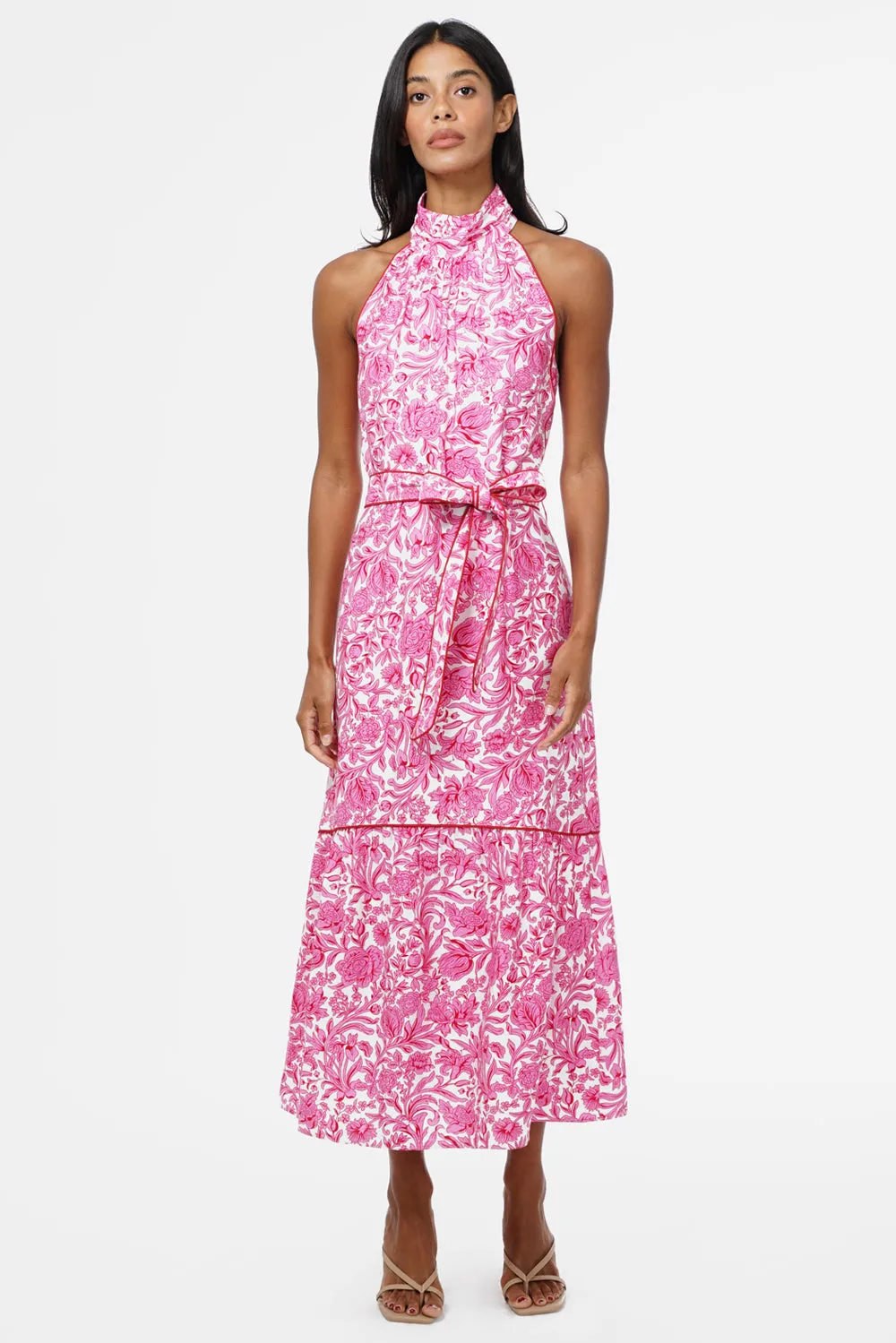 Maisy Floral Halter Neck Tie Printed Maxi Dress sold by Adelyn Rae product image thumbnail 2