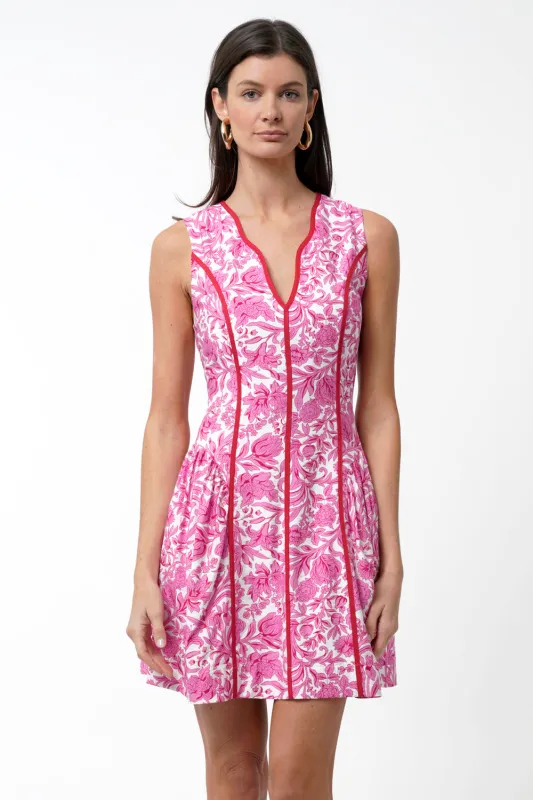 Kendra Floral Scalloped Mini Dress sold by Adelyn Rae