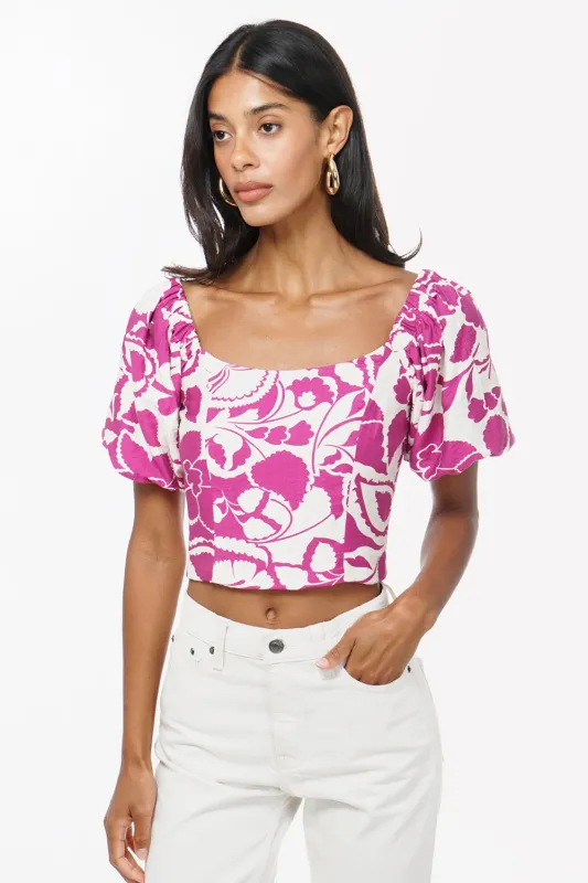 Anissa Puff Sleeve Floral Top sold by Adelyn Rae