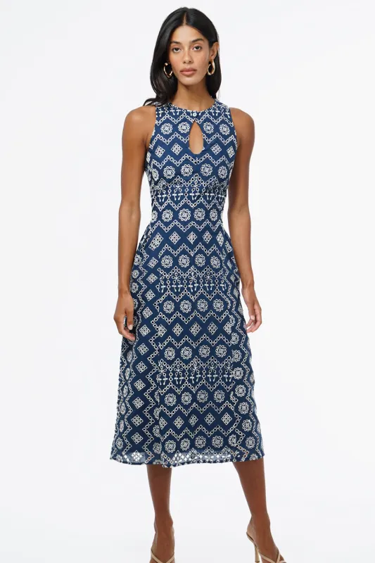 Soraia Cotton Eyelet Midi Dress sold by Adelyn Rae