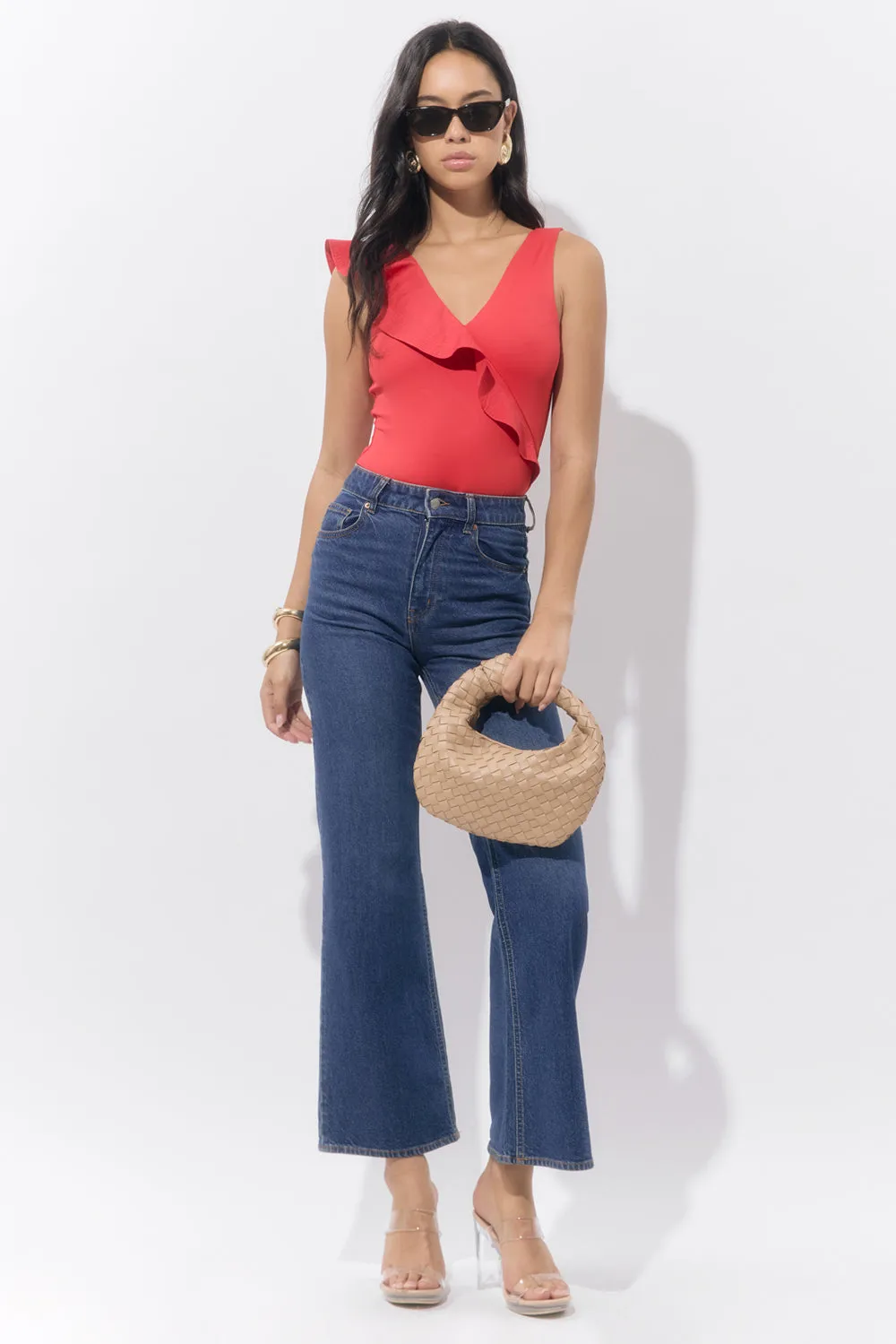 Palmas Asymmetrical Ruffle Bodysuit sold by Adelyn Rae product image thumbnail 5