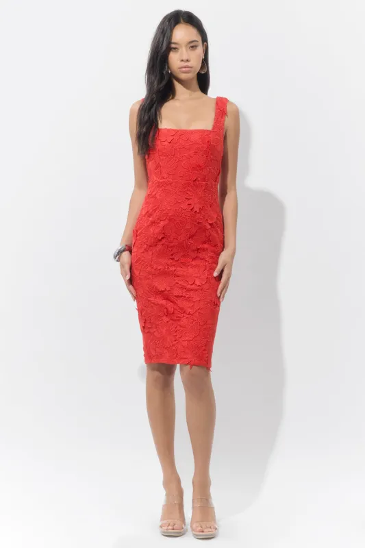 Vonna 3D Lace Up Midi Dress made by Adelyn Rae