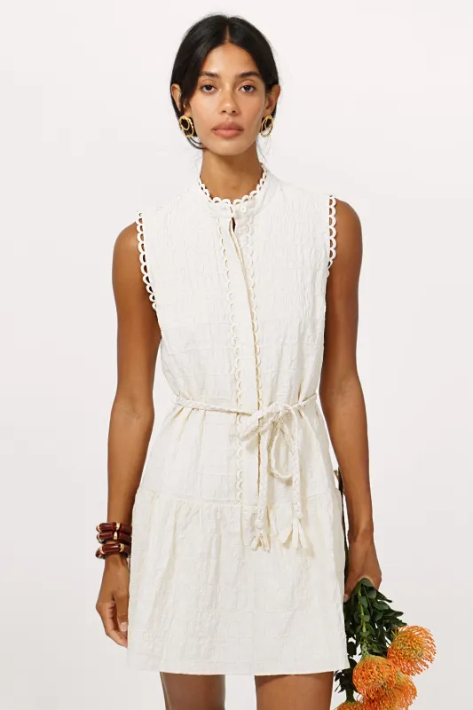 Genny Textured Sleeveless Shirt Mini Dress sold by Adelyn Rae