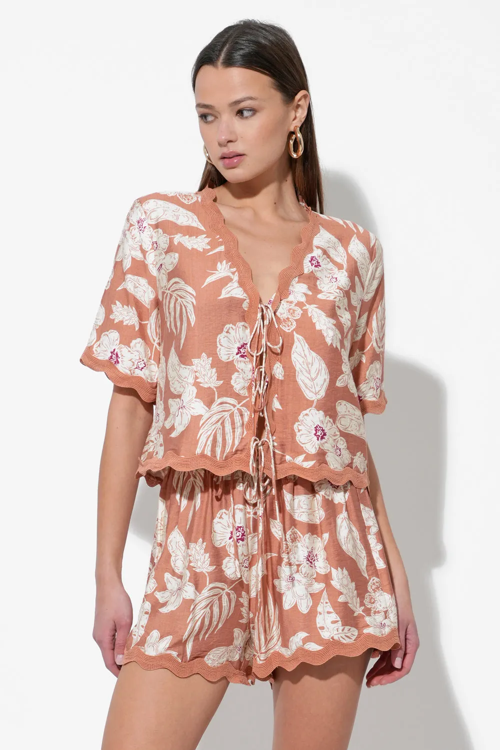 Karina Printed Top with Mini Front Ties sold by Adelyn Rae product image thumbnail 5