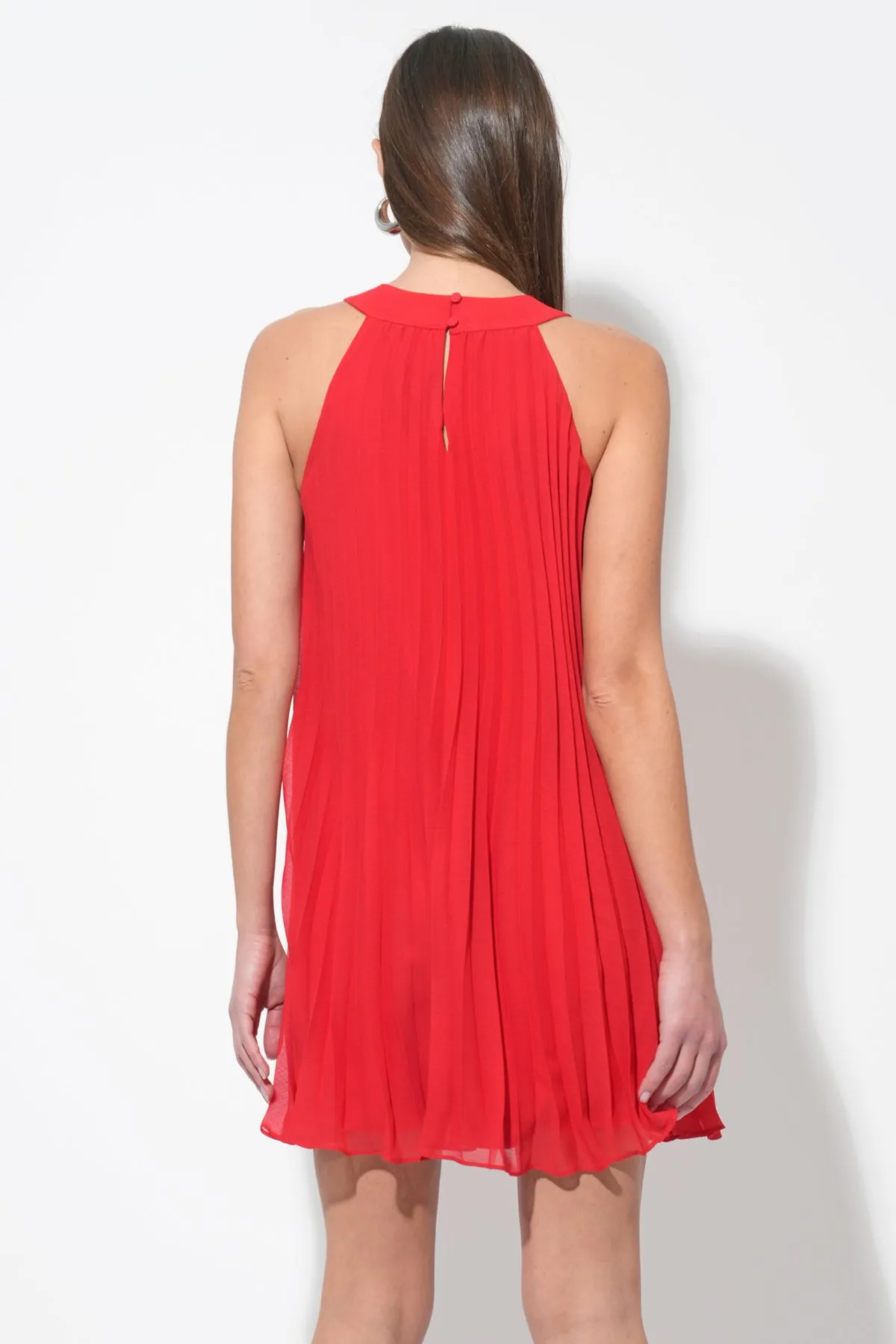 Corey Halter Pleated Dress with 3D Floral Applique sold by Adelyn Rae product image thumbnail 5