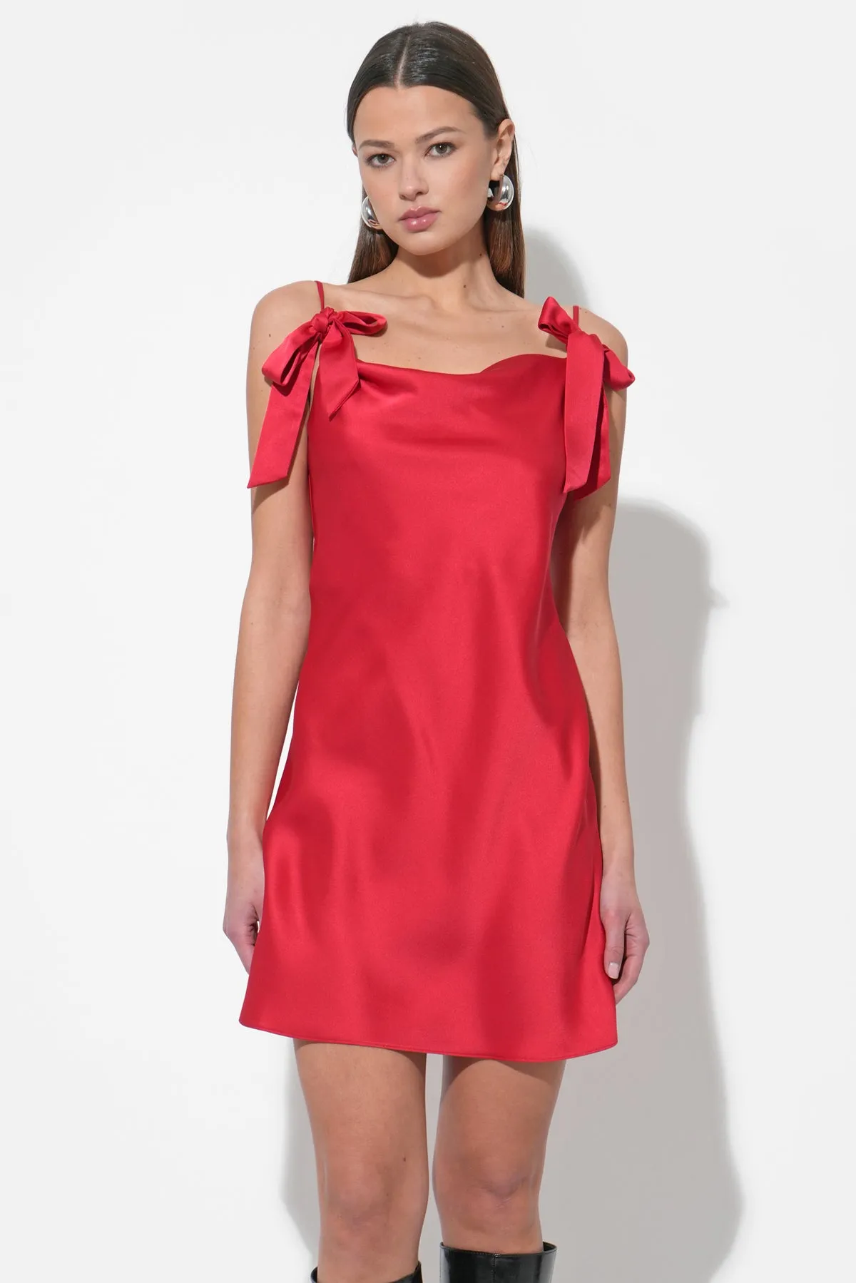 Kia Satin Mini Dress with Bows sold by Adelyn Rae product image thumbnail 4