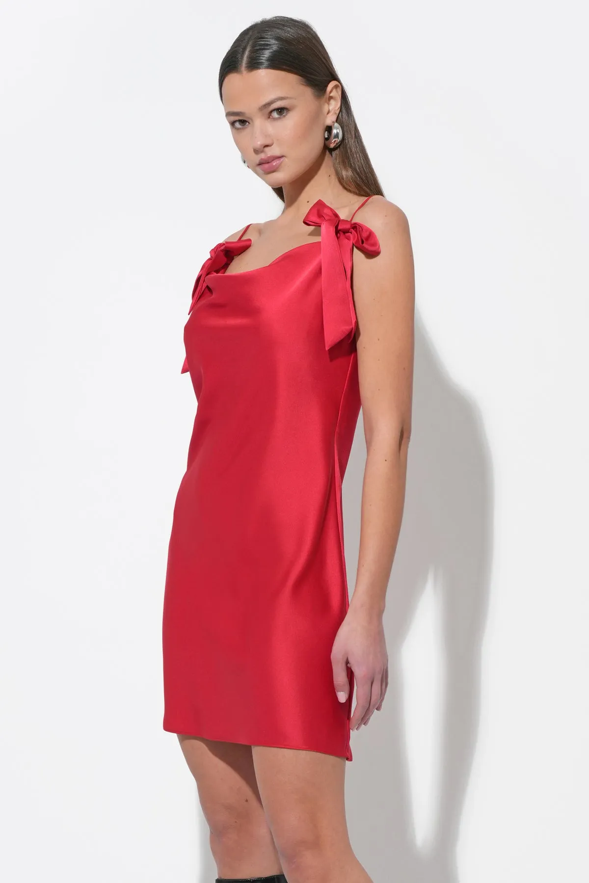Kia Satin Mini Dress with Bows sold by Adelyn Rae product image thumbnail 3