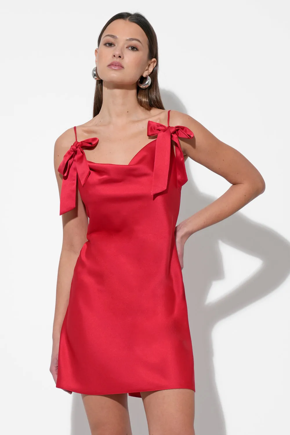 Kia Satin Mini Dress with Bows sold by Adelyn Rae product image thumbnail 2