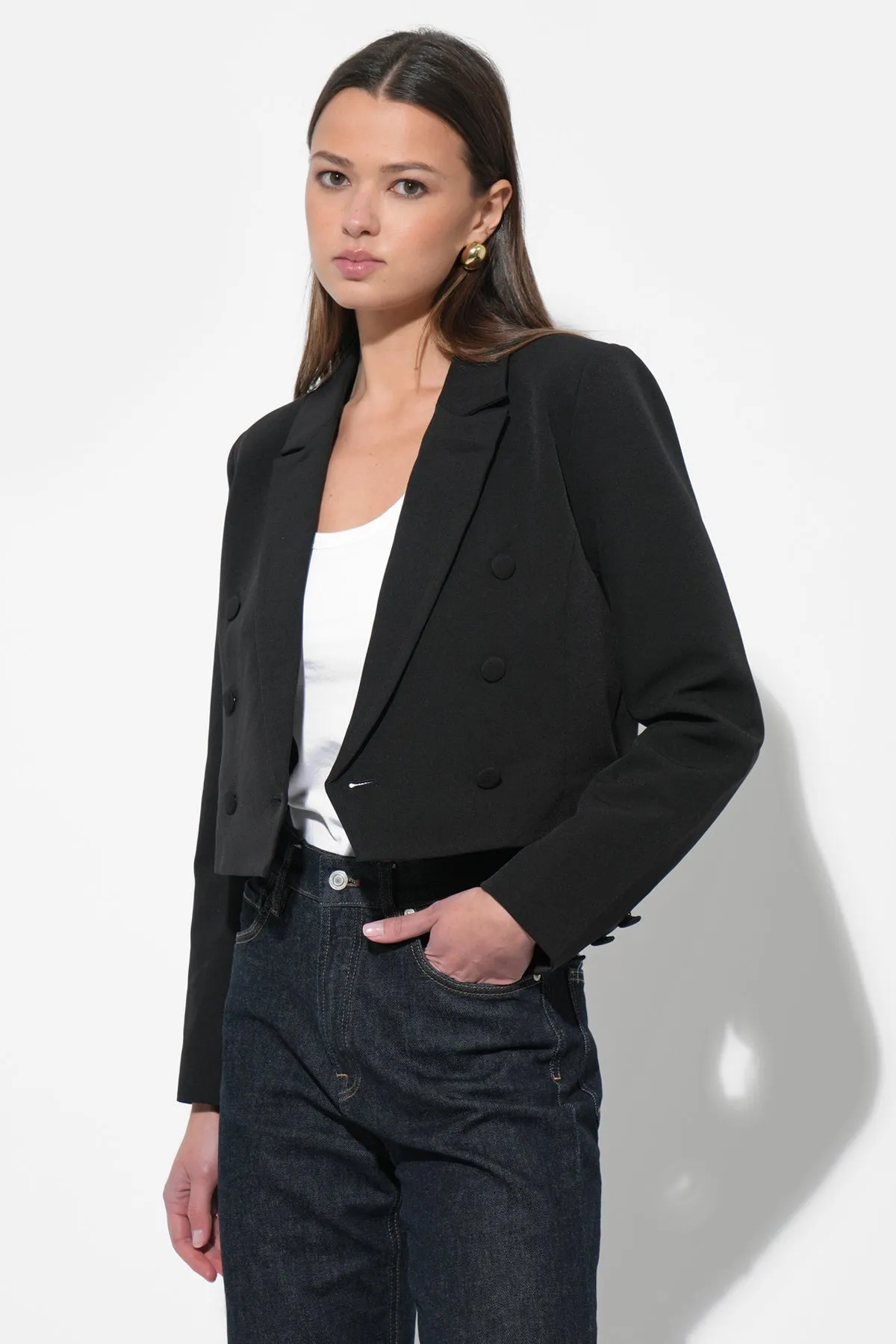 Gretchen Double Breasted Cropped Blazer sold by Adelyn Rae product image thumbnail 3