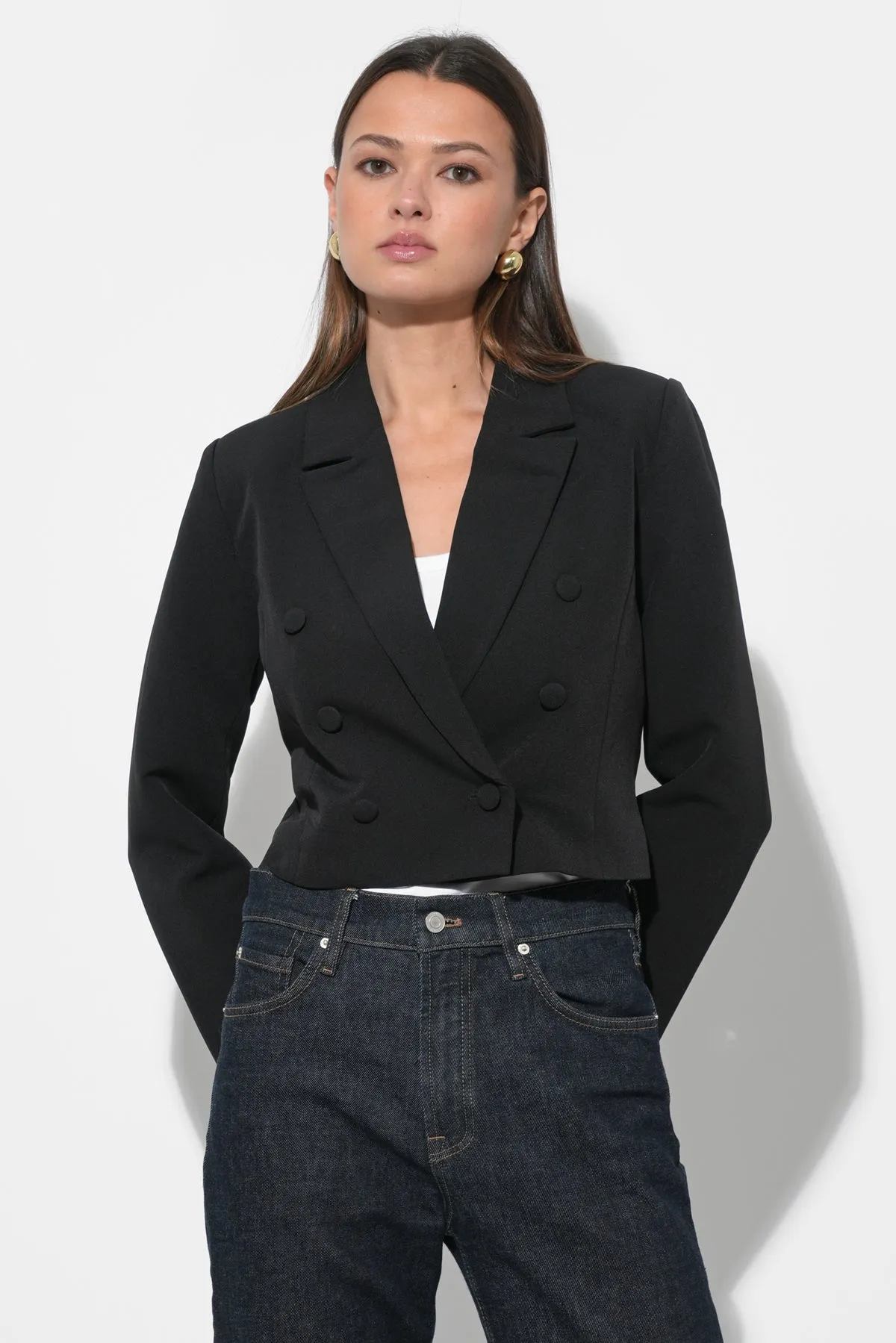 Gretchen Double Breasted Cropped Blazer sold by Adelyn Rae product image thumbnail 2