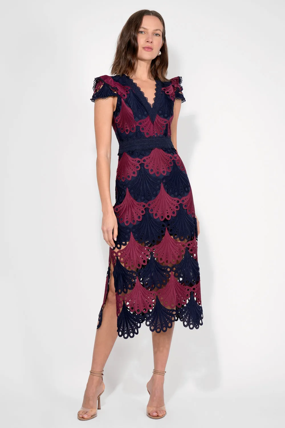 Mia Crochet Lace Midi Dress sold by Adelyn Rae