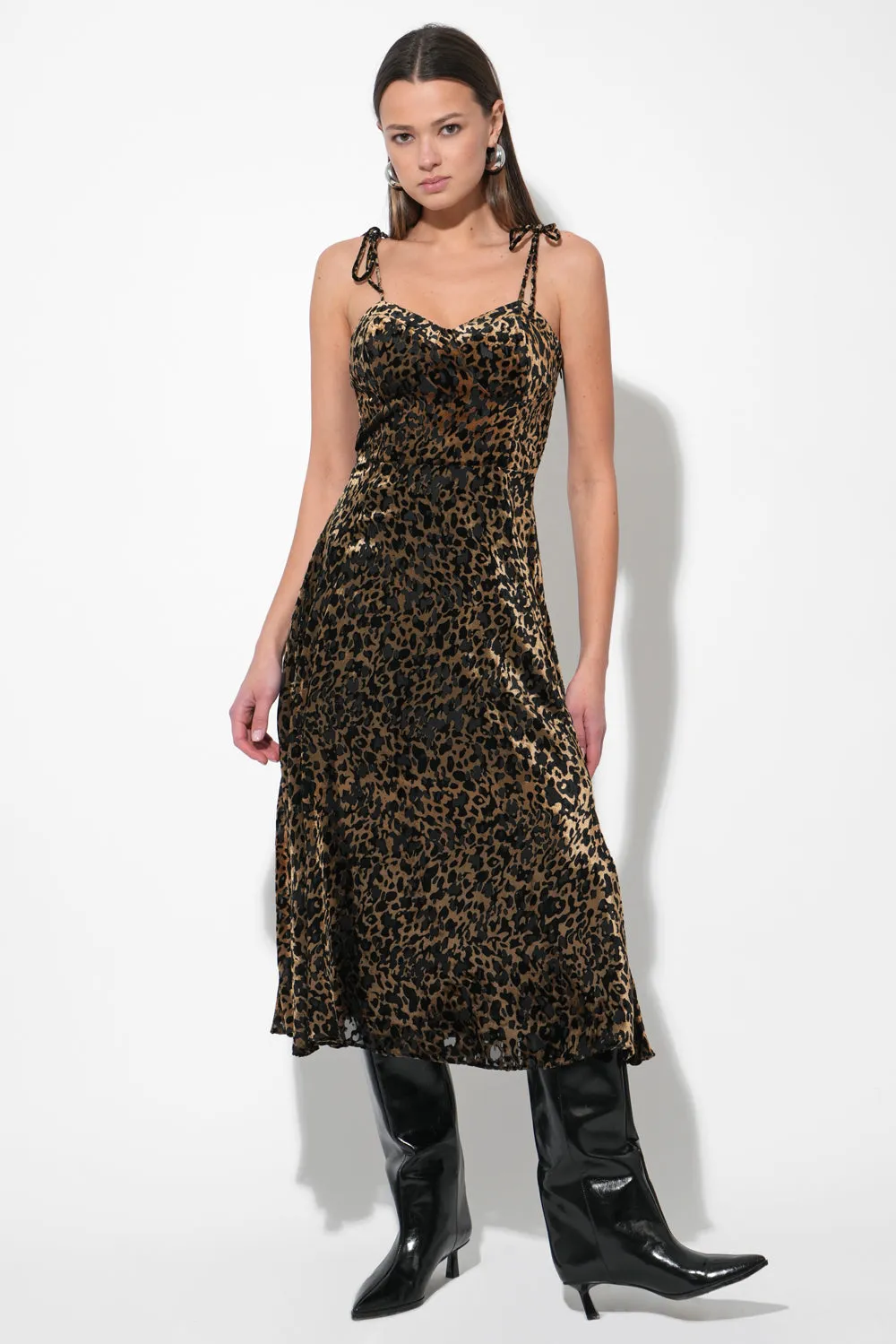 Weslena Bustier Burnout Midi Dress sold by Adelyn Rae