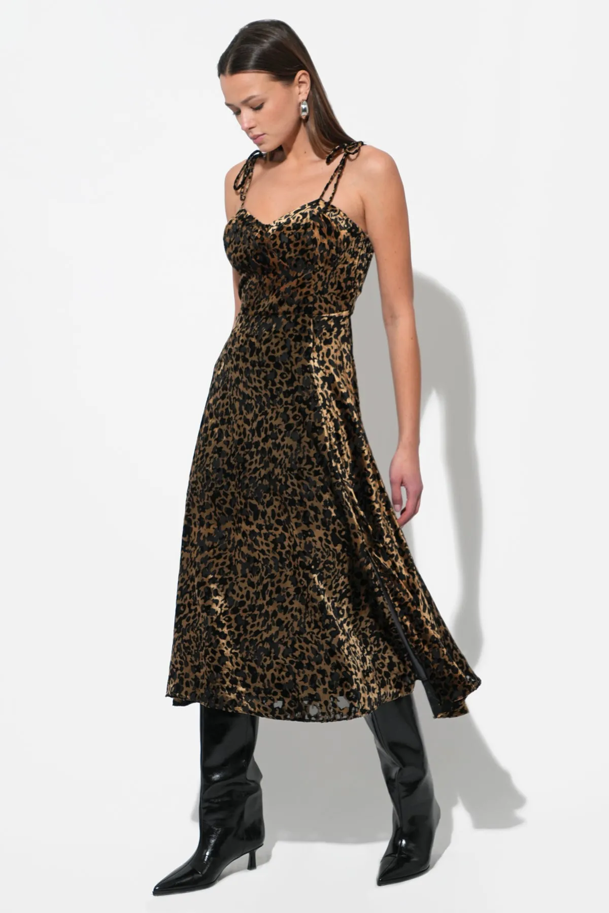 Weslena Bustier Burnout Midi Dress sold by Adelyn Rae product image thumbnail 3