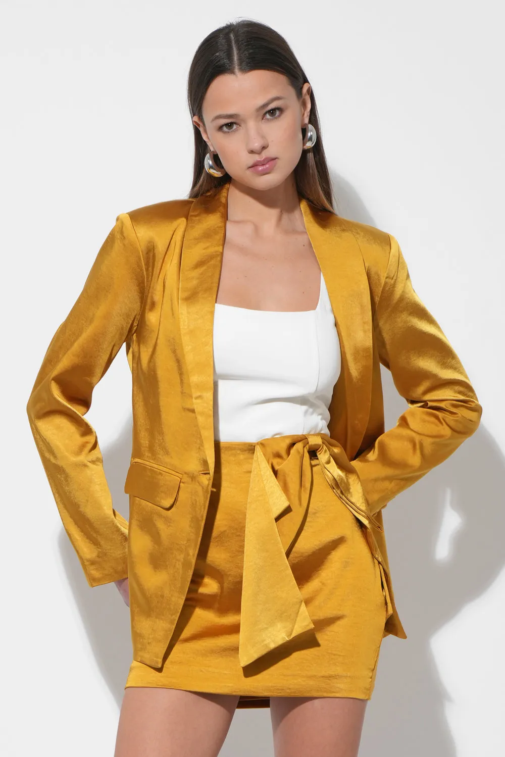 Delilah Satin Blazer sold by Adelyn Rae