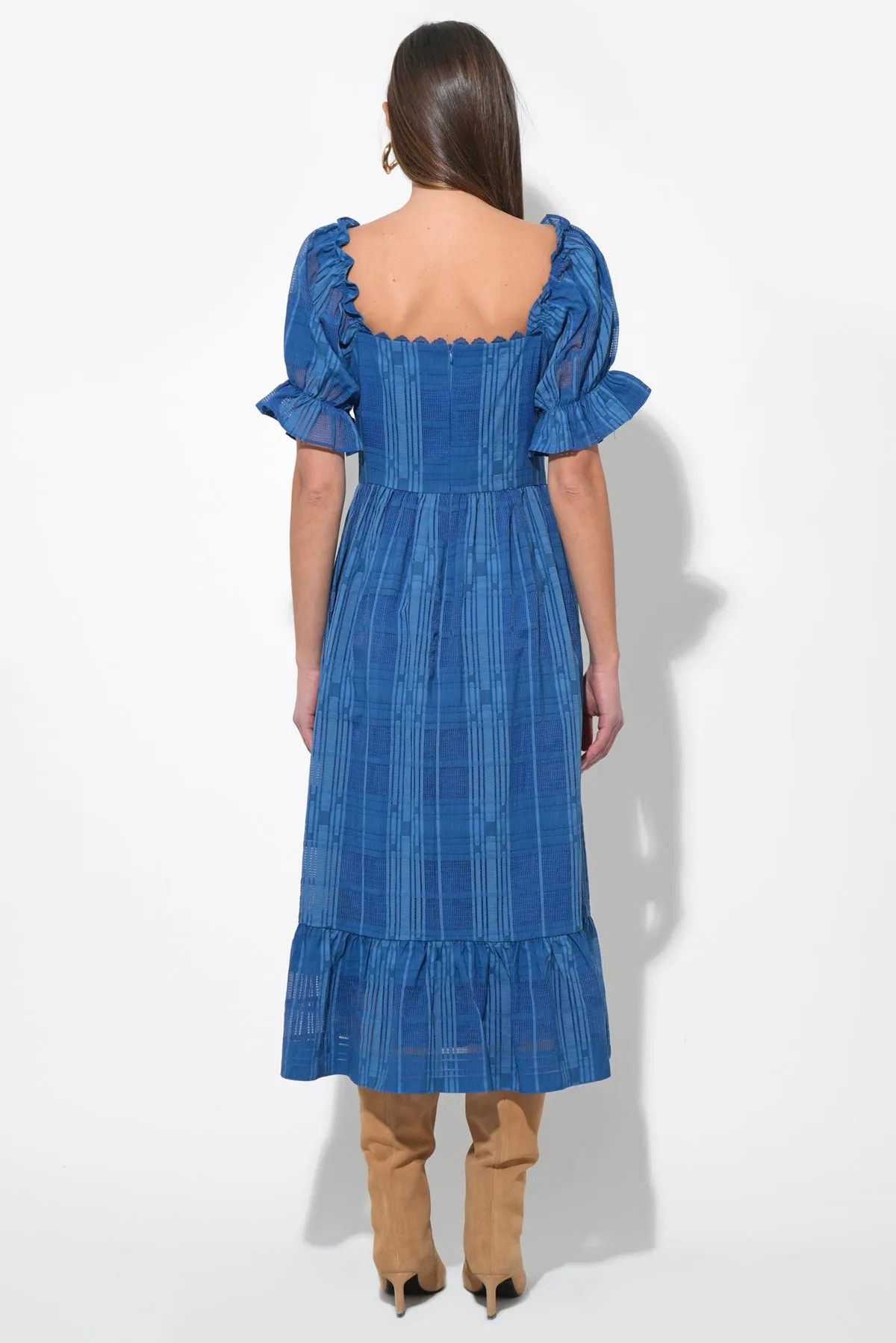 Betsey Puff Sleeve Jacquard Striped Maxi Dress sold by Adelyn Rae product image thumbnail 4