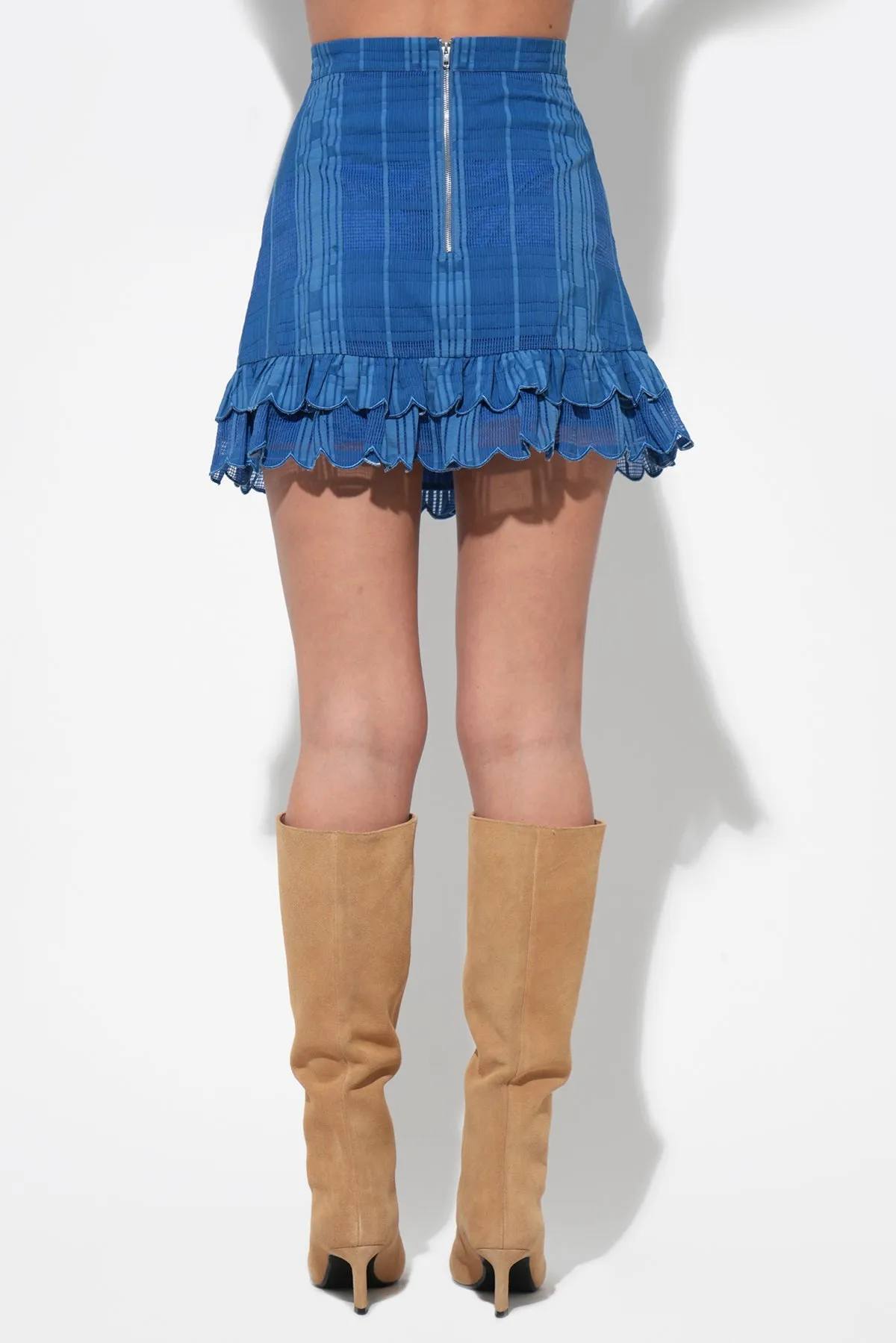Bella Scalloped Jacquard Stripe Mini Skirt sold by Adelyn Rae product image thumbnail 3