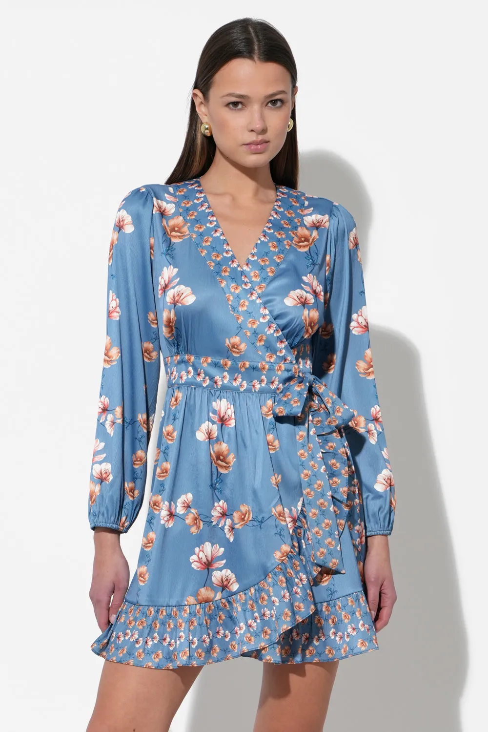 Jody Ruffled Wrap Mini Dress sold by Adelyn Rae