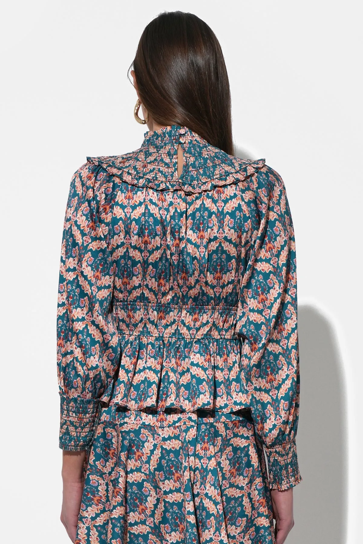 Melodie Smocked Waist Mock Neck Blouse sold by Adelyn Rae product image thumbnail 4