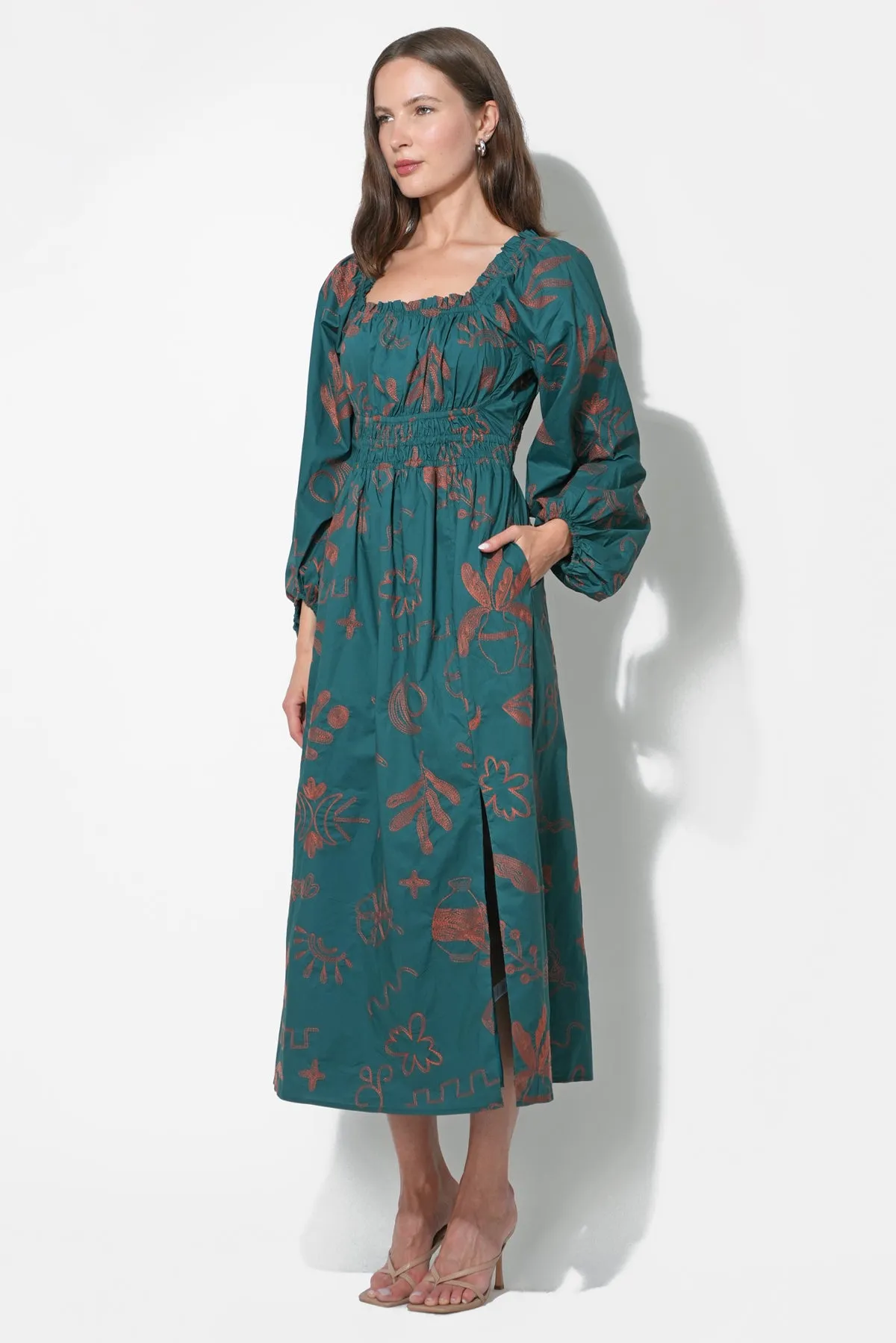 Magnolia Smocked Bodice Midi Dress sold by Adelyn Rae product image thumbnail 4