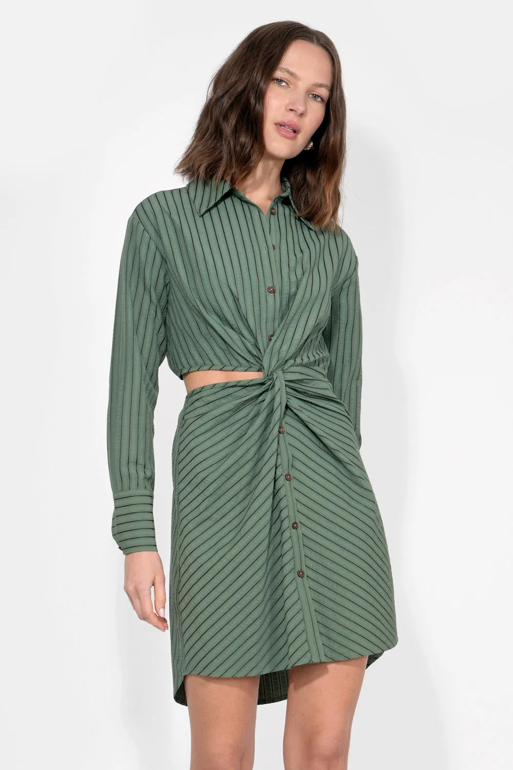 Avena Stripe Shirt Dress sold by Adelyn Rae product image thumbnail 4