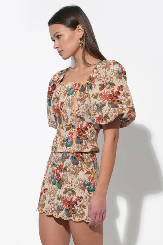 Lori Tapestry Lace Up Skirt sold by Adelyn Rae