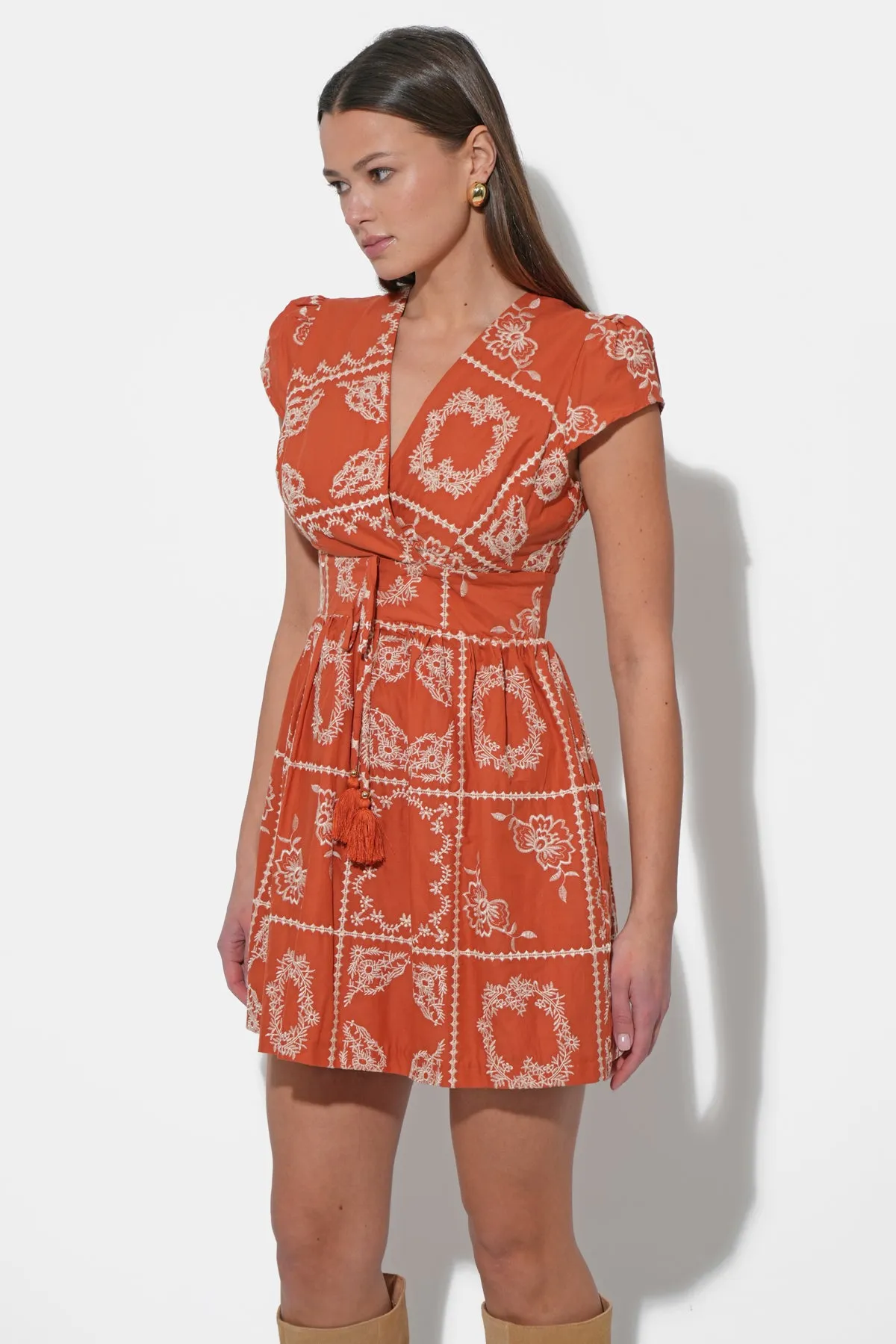 Selina Embroidered Cap Sleeve Mini Dress sold by Adelyn Rae product image thumbnail 2