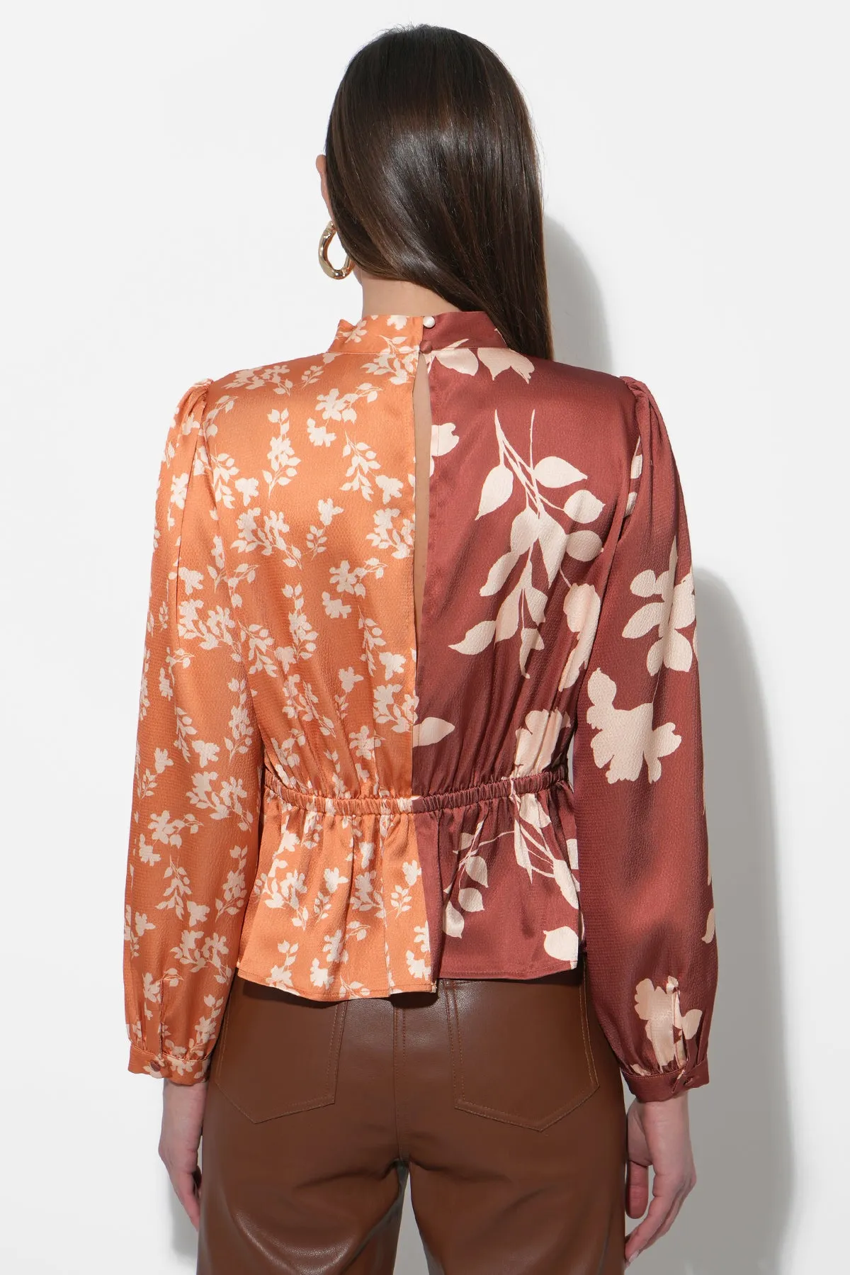 Ruiza Two Toned Mock Neck Blouse sold by Adelyn Rae product image thumbnail 2