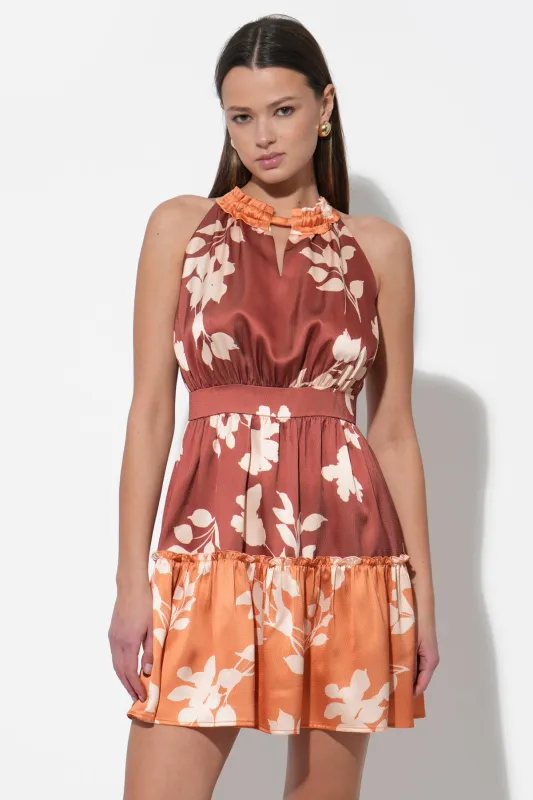 Traci Two Toned Mini Halter Dress sold by Adelyn Rae