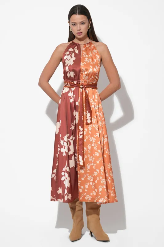 Sandi Two Toned Halter Midi Dress sold by Adelyn Rae