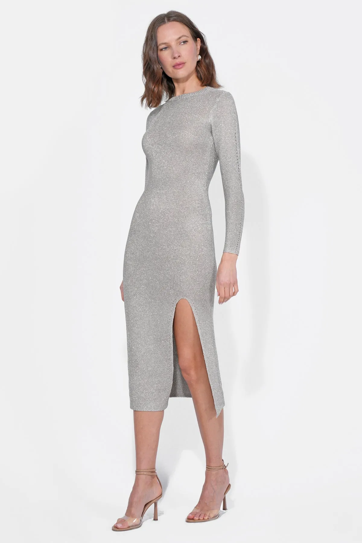Estelle Metallic Knit Midi Dress sold by Adelyn Rae product image thumbnail 3