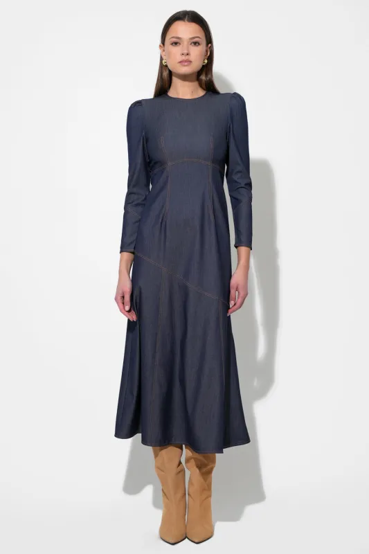 Jayne Denim Midi Dress sold by Adelyn Rae