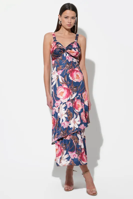 Dione Ruffled Tiered Midi Dress sold by Adelyn Rae
