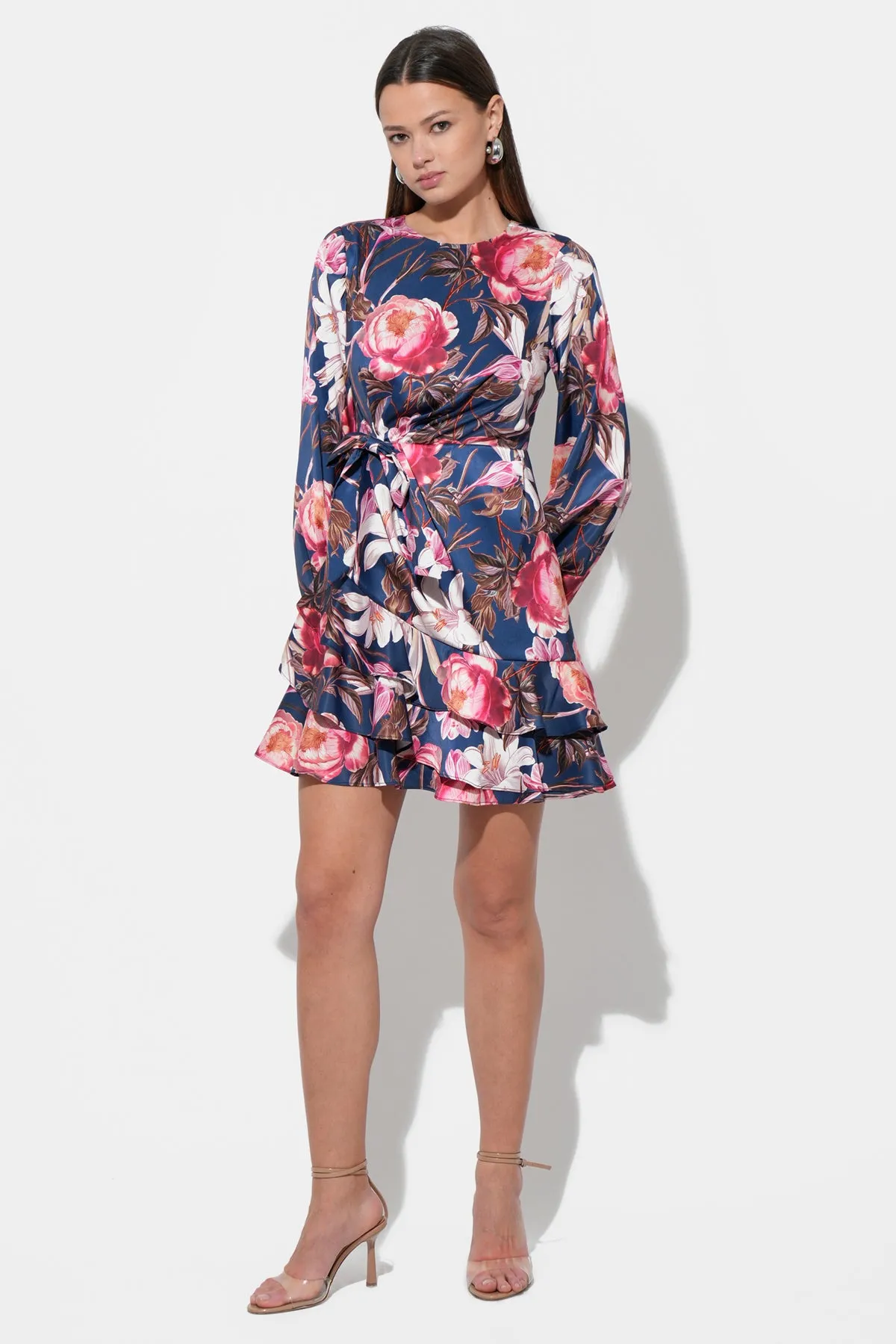 Irisa Gathered Ruffle Mini Dress sold by Adelyn Rae product image thumbnail 4