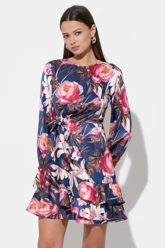 Irisa Gathered Ruffle Mini Dress sold by Adelyn Rae