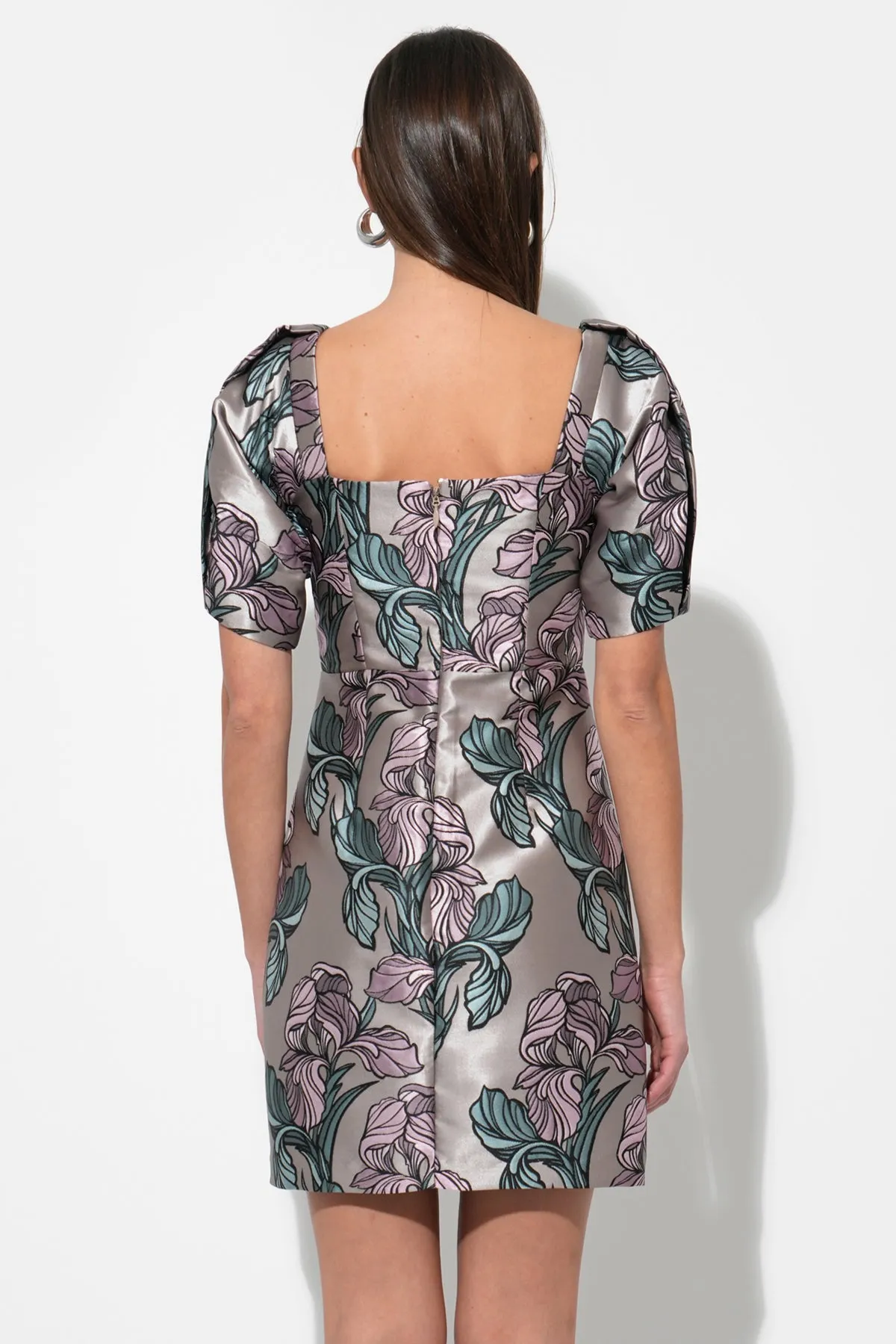 Astoria Puff Sleeved Square Neck Jacquard Dress sold by Adelyn Rae product image thumbnail 3