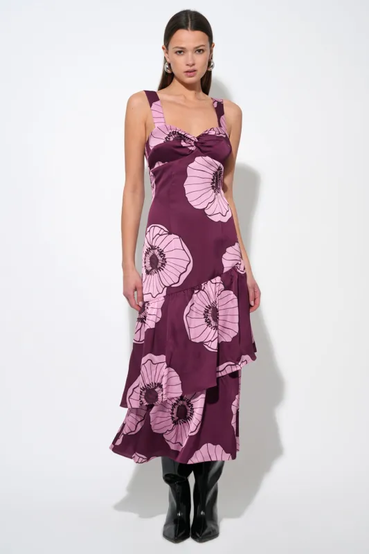 Calla Floral Tiered Midi Dress sold by Adelyn Rae