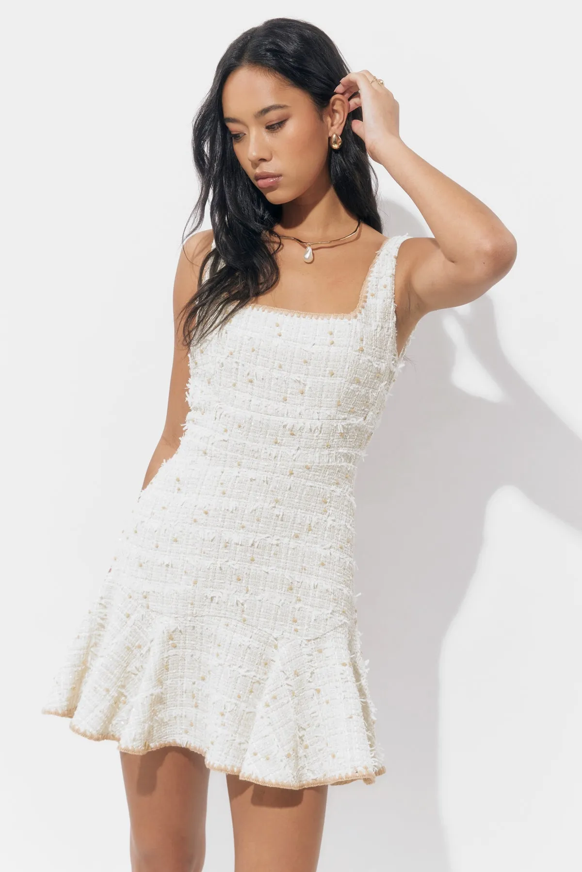 Salina Tweed Embroidered Mini Dress sold by Adelyn Rae product image thumbnail 4