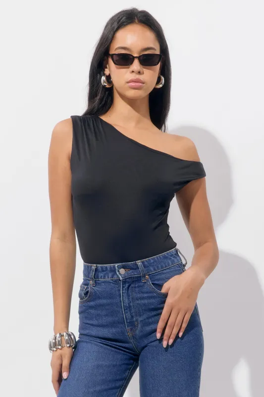 Tommie Asymmetrical Knit Bodysuit sold by Adelyn Rae