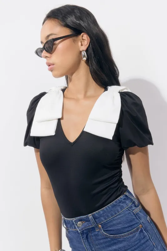 Kassidy Bow Knit Bodysuit sold by Adelyn Rae