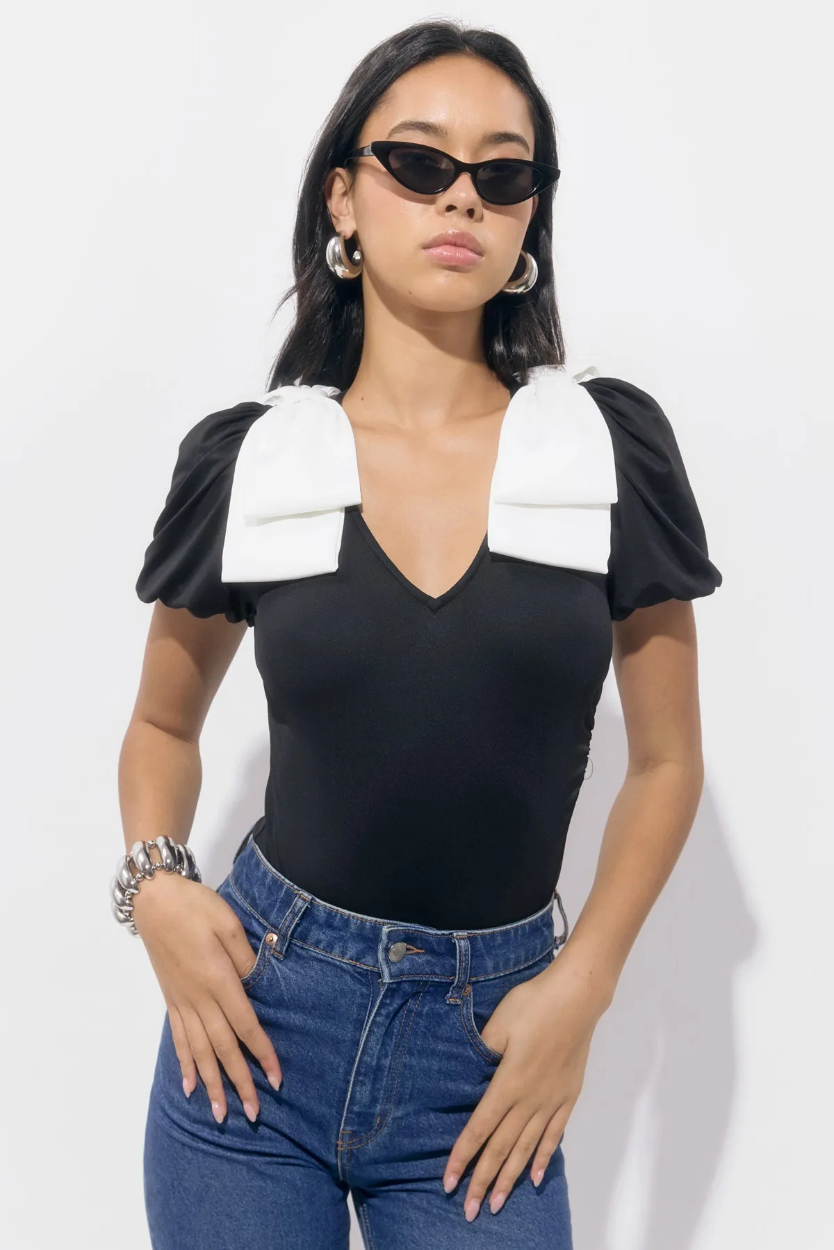 Kassidy Bow Knit Bodysuit sold by Adelyn Rae product image thumbnail 4