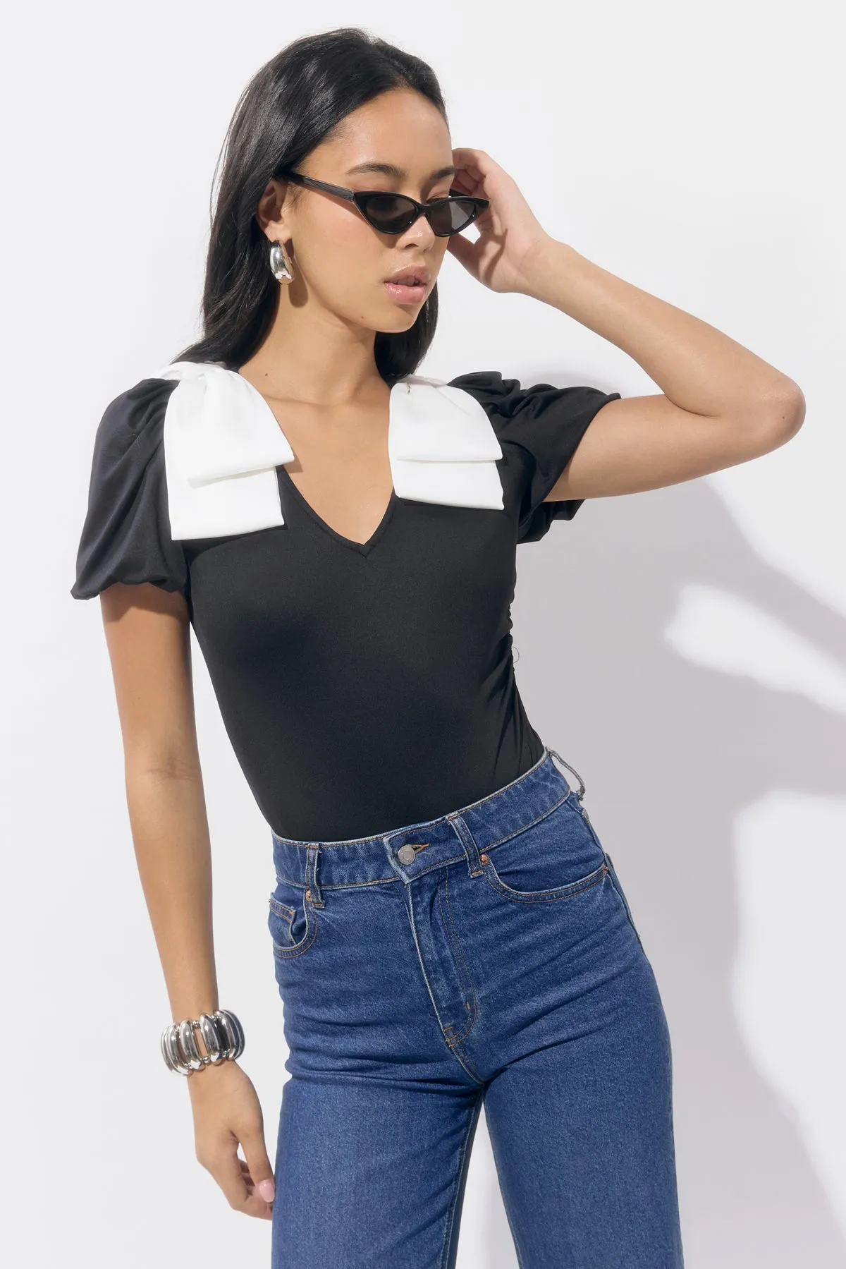 Kassidy Bow Knit Bodysuit sold by Adelyn Rae product image thumbnail 3