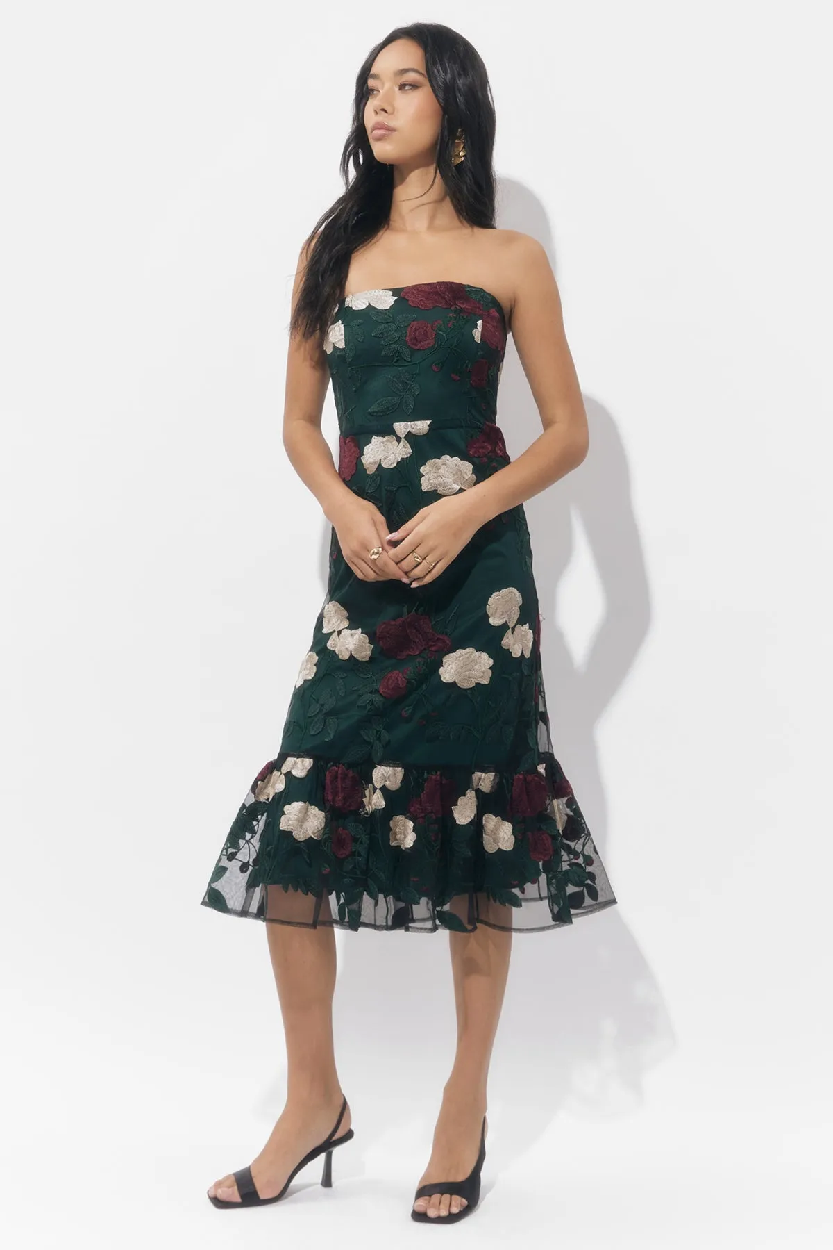 Calita Strapless Embroidered Mesh Dress sold by Adelyn Rae product image thumbnail 5