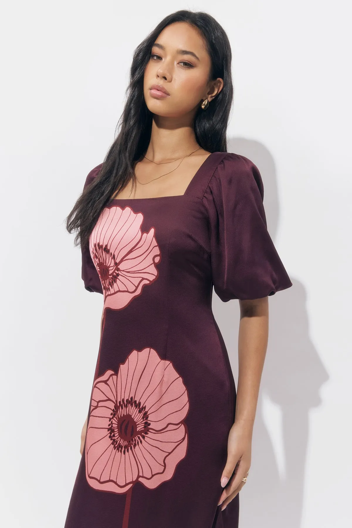 Alena Puff Sleeve Poppy Maxi Dress sold by Adelyn Rae product image thumbnail 4