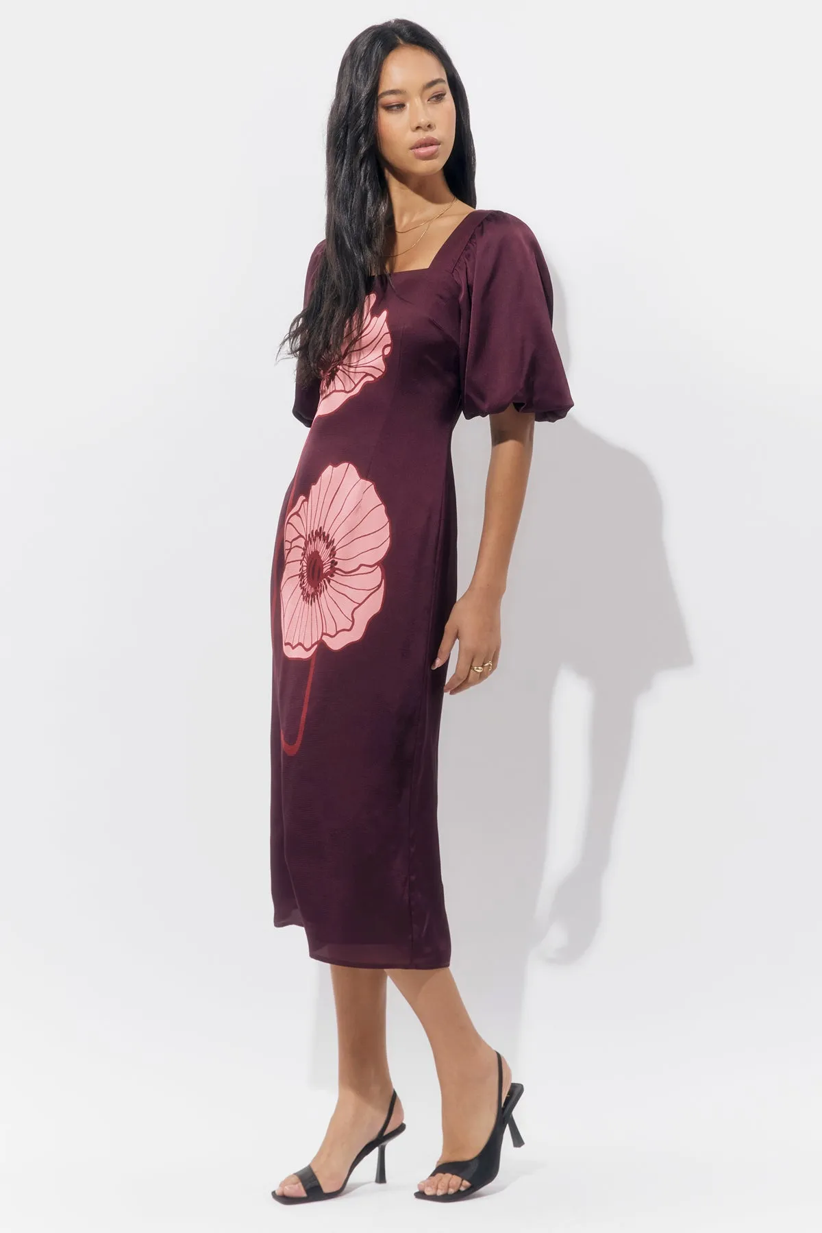 Alena Puff Sleeve Poppy Maxi Dress sold by Adelyn Rae product image thumbnail 2