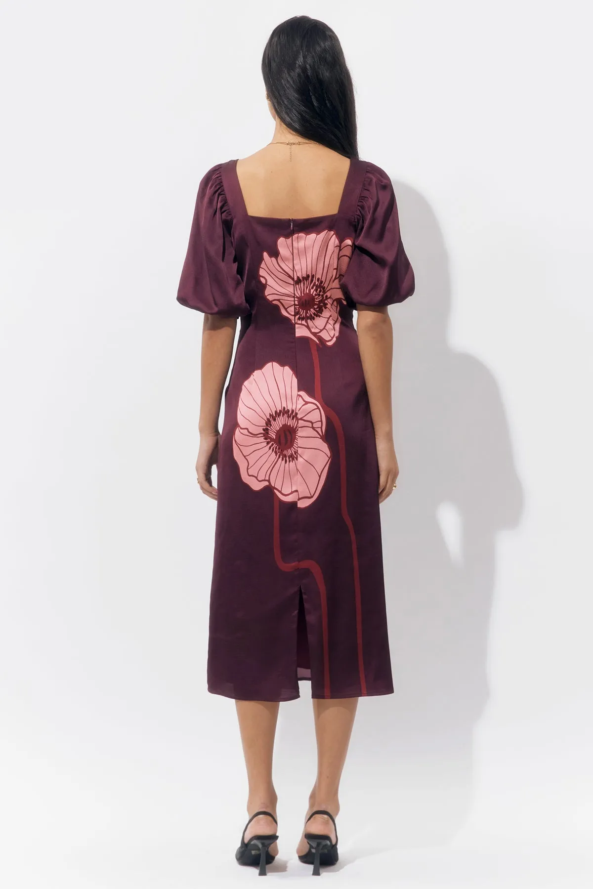 Alena Puff Sleeve Poppy Maxi Dress sold by Adelyn Rae product image thumbnail 3